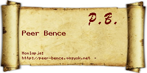 Peer Bence névjegykártya
